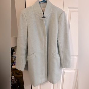 Loft Funnel Neck Coat In Seafoam